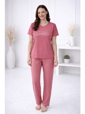 Pemilo Kadın 2004-22 Kısa Kol Likralı Bambu Pijama Takımı