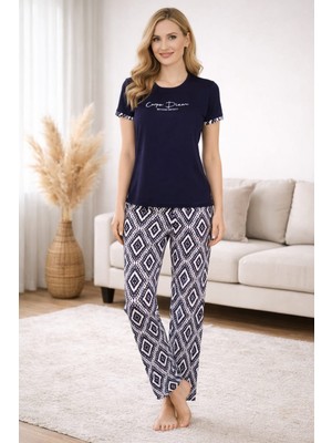 Pemilo Kadın 2004-25 Kısa Kol Likralı Bambu Pijama Takımı