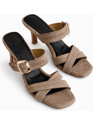 Nope21 Myra Toprak Hakiki Deri Topuklu Terlik