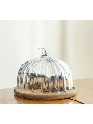 UltraMint Şeffaf Cam Kek Fanusu, 31 Cm, Şık ve Kullanışlı Tasarım