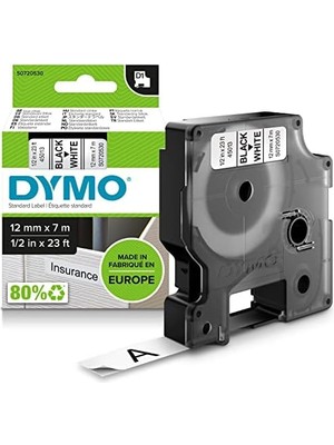 Storemax Dymo D1 Yedek Şerit, 12 mm x 7 Mt, Beyaz/siyah (45013)