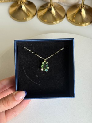 Houseki Gema Damla Yeşil Taşlı Kolye