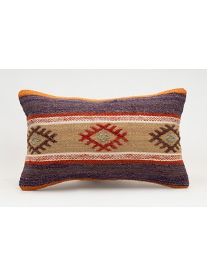 Kilim Wholesale El Yapımı Kilimden Yapılmış Vintage Kırlent Kılıfı, Yün, 30X50 cm