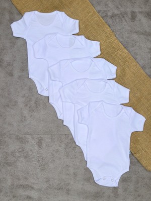 Vieso 5'li Kısa Kollu Pamuklu Kız Erkek Çıtçıtlı Body Zıbın Atlet