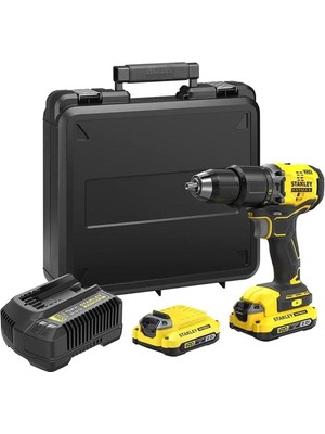 Stanley SBD715D2K-TR 18V 2.0AH V20 Li-Ion Çift Akülü Kömürsüz Darbeli Matkap Standart