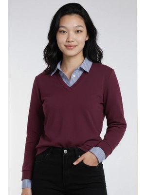 Cemo Gömlek Detaylı Ikili Görünümlü Sweatshirt