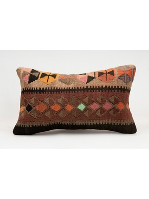 Kilim Wholesale El Yapımı Kilimden Yapılmış Vintage Kırlent Kılıfı, Yün, 30X50 cm