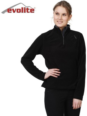 Evolite Fuga Kadın Mikro Polar Sweater - Siyah