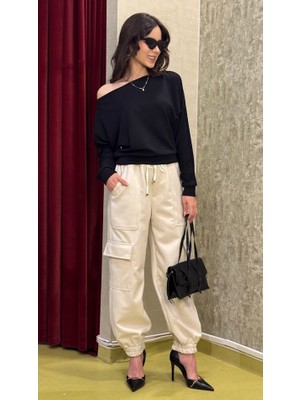 Leilaa Kargo Cepli Süet Pantolon