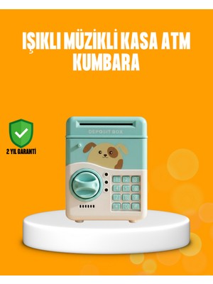 Zero Land Drnds Su Yeşili Atm Kasa Görünümlü Elektronik Şifreli Çocuk Kumbarası