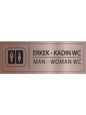 Mayeka Erkek Kadın Wc Isimlik Bronz Metal Kapı Isimliği Levhası Yönlendirme Tabelası