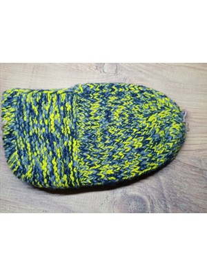 Neolife Büyükanneye Hediye Nostaljik Çok Renkli El Örgüsü Yün Patik - Tekli