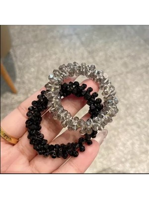 TrendyChic Ikili Kristal Taşlı Lastik Toka