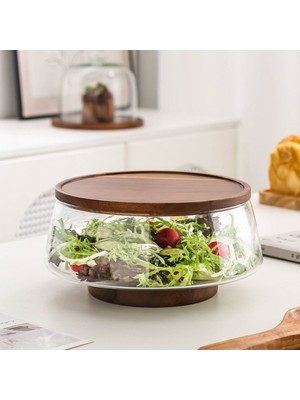 UltraMint Akasya Borosilikat Cam Kase, 20 Cm, Şık ve Dayanıklı Sunum ve Salata Kasesi