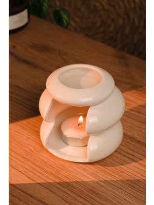 Love Bundles Beyaz Modern Tasarım Seramik El Yapımı Buhurdanlık