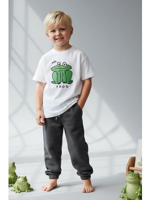 Monila Erkek Çocuk Kurbağa Baskılı Pamuklu Altüst Takım
