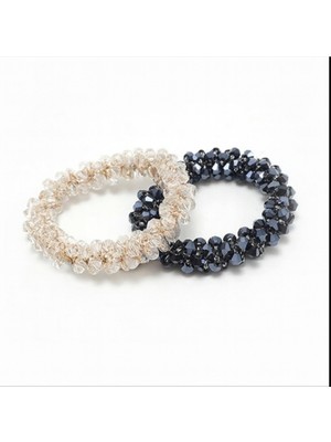TrendyChic Ikili Kristal Taşlı Lastik Toka