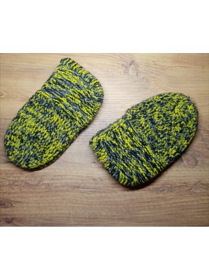 Neolife Büyükanneye Hediye Nostaljik Çok Renkli El Örgüsü Yün Patik - 2li
