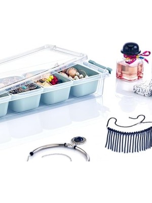 Storemax Life Grand 4 Bölmeli Organizer – Çekmece Dostu, Gıda Temasına Uygun ve Pratik Saklama (Beyaz)