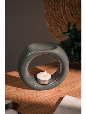 Love Bundles Gri Yüzük Seramik El Yapımı Buhurdanlık