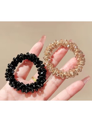 TrendyChic Ikili Kristal Taşlı Lastik Toka