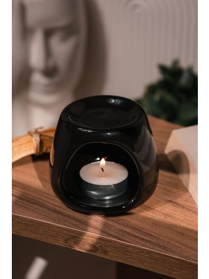 Love Bundles Siyah  Seramik El Yapımı Buhurdanlık