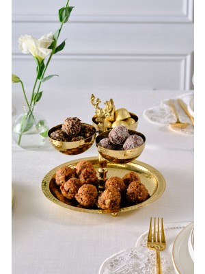 UltraMint Yılbaşı Temalı Gold Çerezlik, 8X21 Cm, Şık ve Kullanışlı Ikramlık