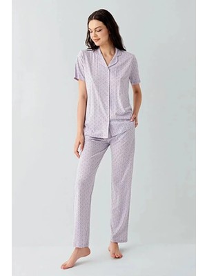 Arnetta Kısa Kol Önden Düğmeli Kadın Pijama Takım 3552