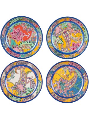 UltraMint Melamin 4'lü Yemek Tabak Seti, 21 Cm, Şık ve Dayanıklı Tasarım