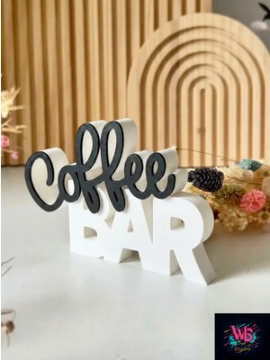 WLS Studio Coffee Bar Yazılı Dekoratif Masa Üstü Aksesuar – Kahve Köşesi Dekoru - 12CM