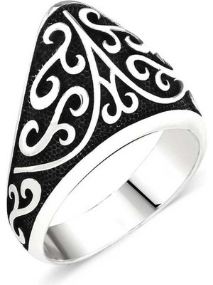 Bazarhane Gümüş Desenli Okçu Zihgir Erkek Yüzük