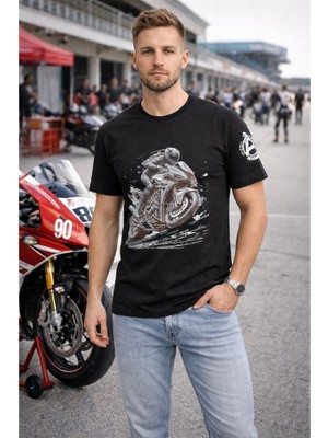 Aybaak Fit Gösteren Rtrace Racing Motorsiklet Baskılı Tişört