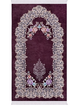 Bursa İpek Mürdüm Jüriye Desen Özel Dokuma Seccade