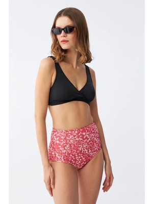 Veralya Moda Kadın Pedli Yüksek Bel Bikini Takımı - Siyah
