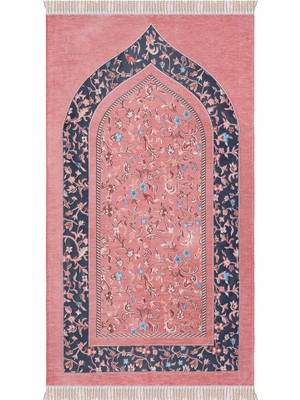 Bursa İpek Pembe Ravza Desen Özel Dokuma Seccade