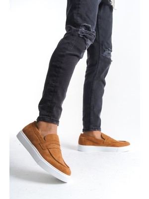 Zapatos SLW180 Estilo x Bağcıksız Süet Erkek Günlük Spor Klasik Ayakkabı Sbt - Taba