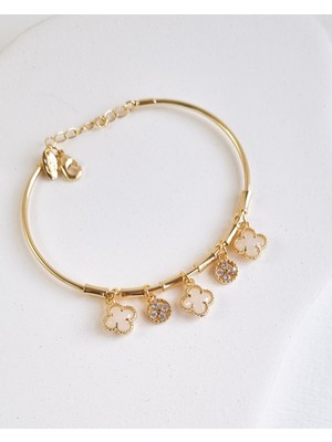 MoM's Collection Noa Yoncalı Kelepçe Model 14K Altın Kaplama Bileklik