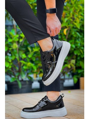 Zapatos Kb-X3 Erkek Günlük Bağcıklı Rugan Klasik Ayakkabı Rbt - Siyah