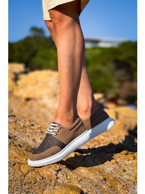 Zapatos KB042 Erkek Günlük Bağcıklı Süet Keten Klasik Ayakkabı Skbt - Taba