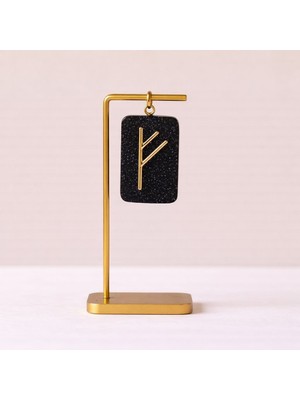 Scultore Fehu Rune Kolye – Bereket ve Zenginlik Sembolü | El Yapımı Reçine Kolye Ucu