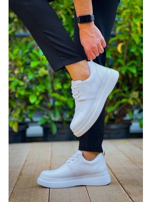 Zapatos Kb-X3 Erkek Günlük Bağcıklı Cilt Klasik Ayakkabı Cbt - Beyaz