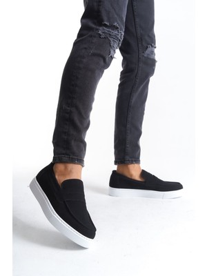 Zapatos SLW180 Estilo x Bağcıksız Süet Erkek Günlük Spor Klasik Ayakkabı Sbt - Siyah