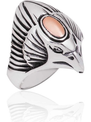 Bazarhane Gümüş Kartal Kafası Erkek Yüzük