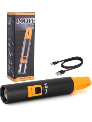Epilons Police PS-305 Şarjlı Göstergeli Askılı Zoomlu Tamirci El Feneri