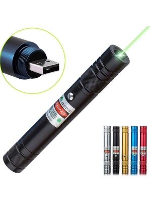 Epilons Fithome 100MW Desen Başlıklı USB Şarjlı Yeşil Lazer Pointer