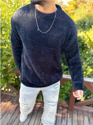 Elku Moda Sweatshirt Oversize Tüylenmez Polar Kazak Bol Kesim Naturel Pamuk Rahat Kesim Salaş Peluş Kazak