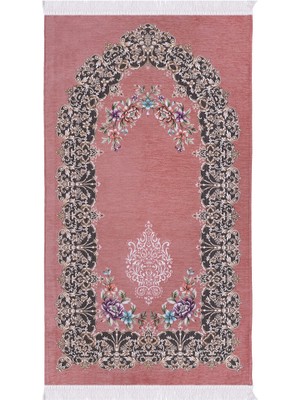 Bursa İpek Pembe Jüriye Desen Özel Dokuma Seccade