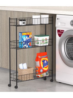 UltraMint 3 Katlı Tekerlekli Çok Amaçlı Raf, Dar Alan Için Düzenleyici