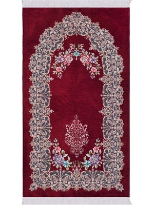 Bursa İpek Bordo Jüriye Desen Özel Dokuma Seccade