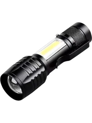 Epilons Wison WS-5454 Taktik El Feneri USB Şarj Edilebilir Kamp Feneri Cob Zumlanabilir Mini Taşınabilir El Feneri